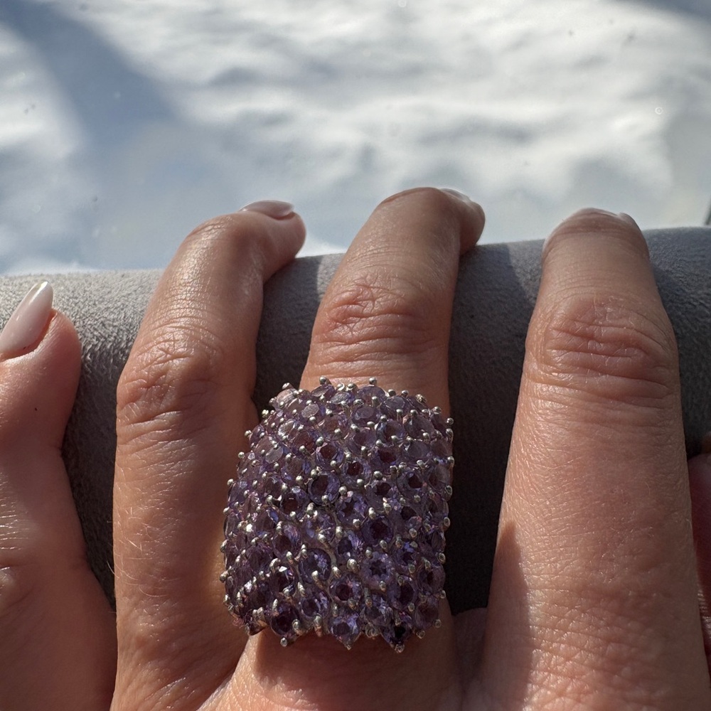 Elegant Purple Cluster Ring
